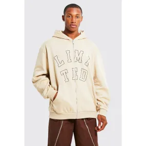 Lightweight Zip Thorugh Graphic Hoodie