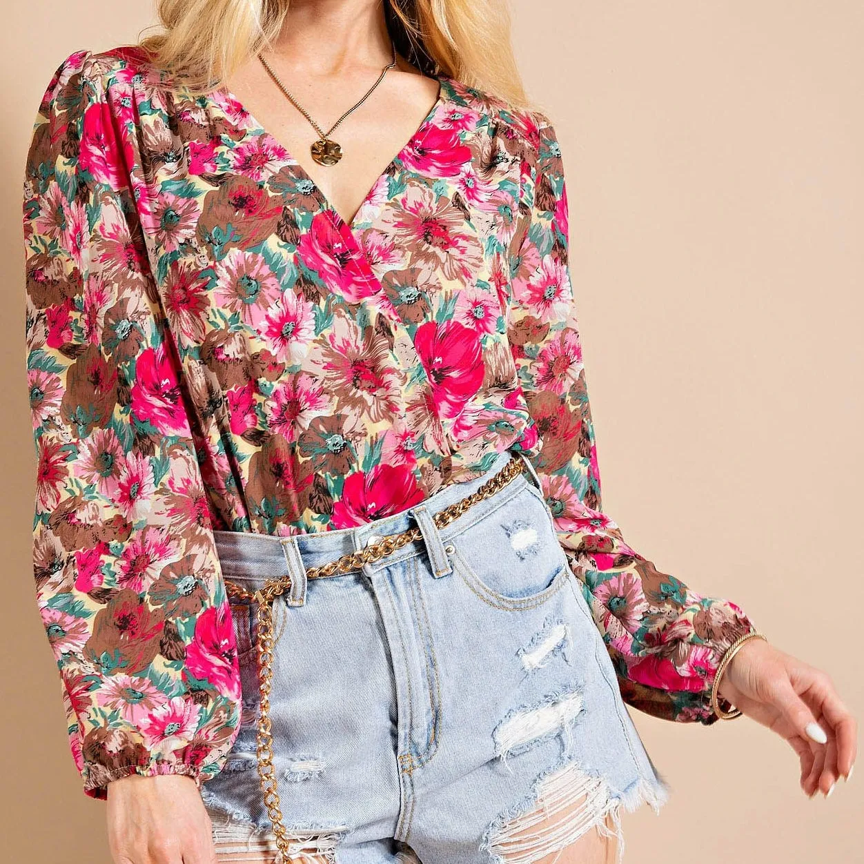 Long Sleeve Floral Bodysuit