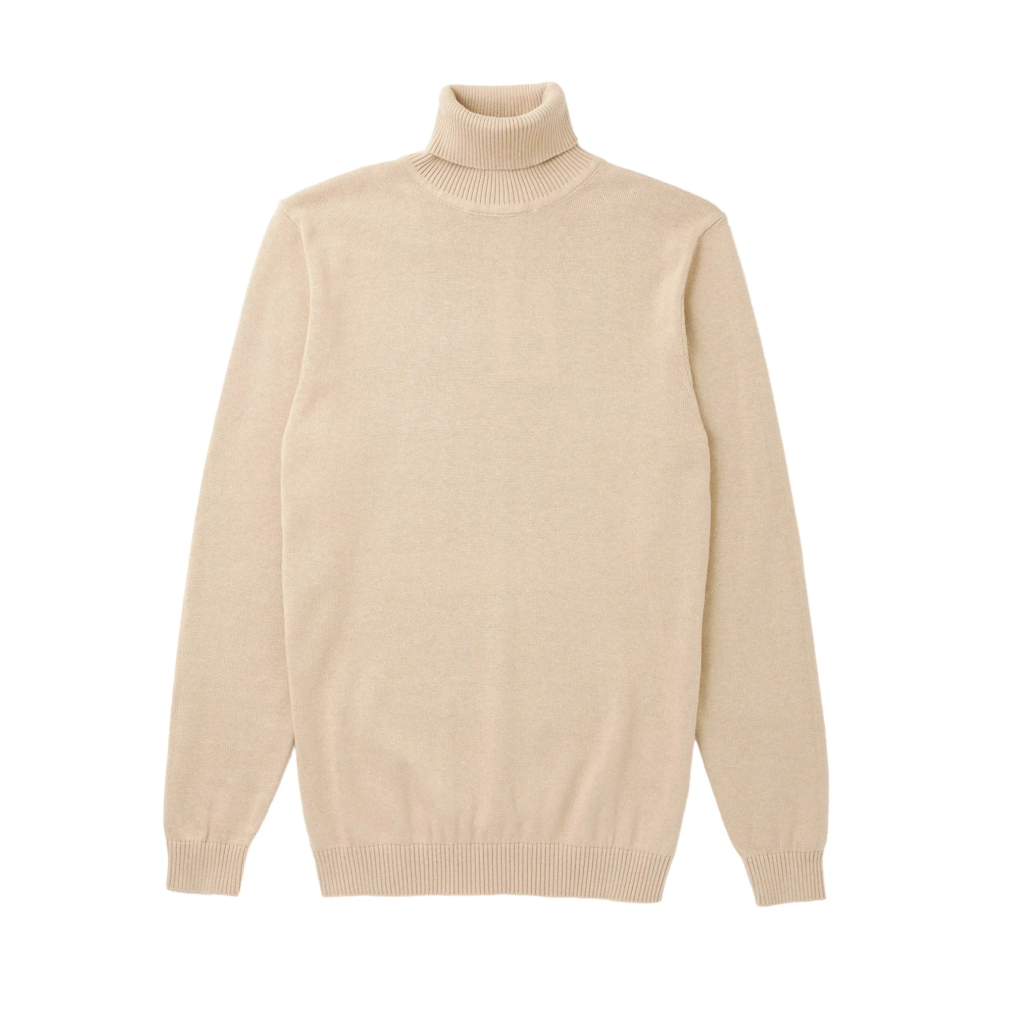 Long Sleeve Turtle Neck Sweater by Lorenzo Franco - Sand