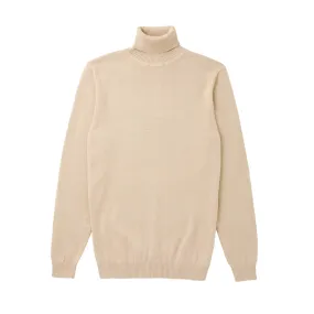 Long Sleeve Turtle Neck Sweater by Lorenzo Franco - Sand