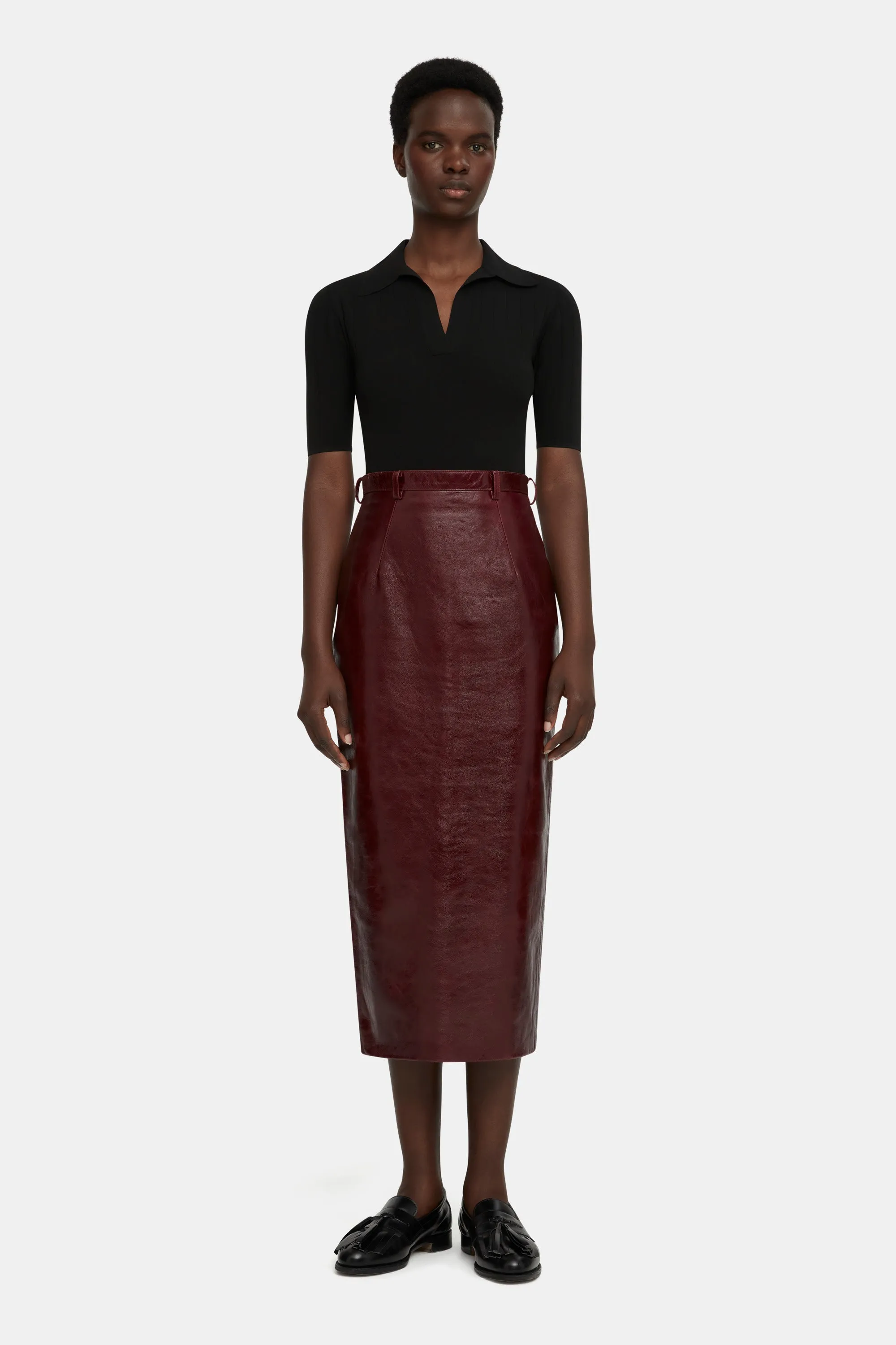 Lorelei Skirt in Oxblood Leather