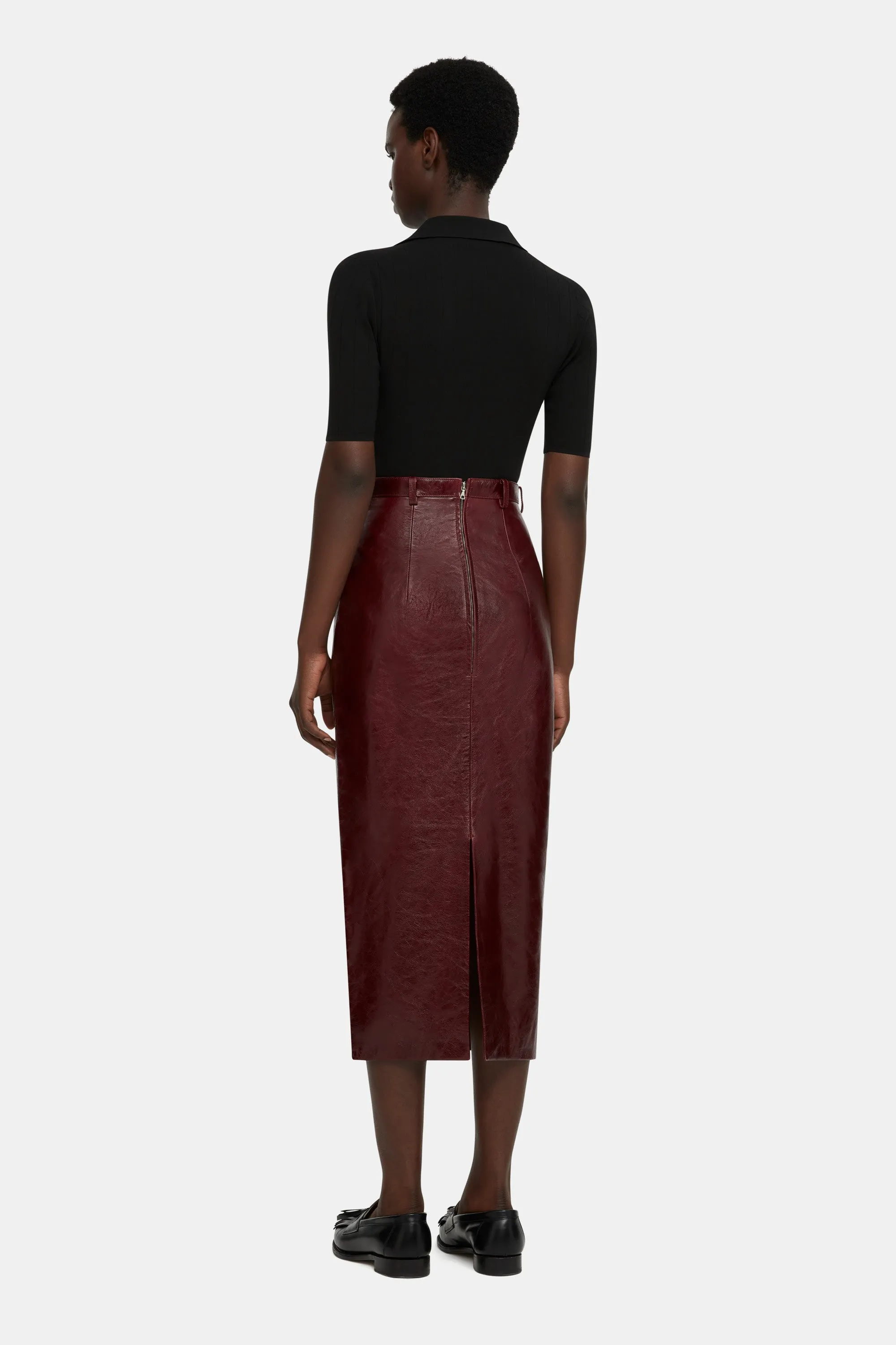 Lorelei Skirt in Oxblood Leather