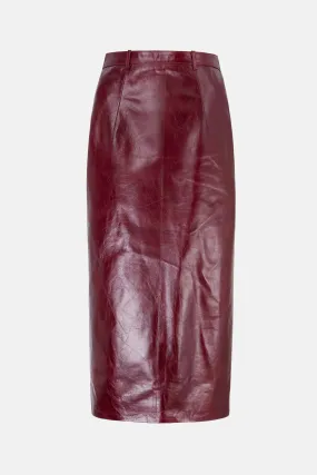 Lorelei Skirt in Oxblood Leather