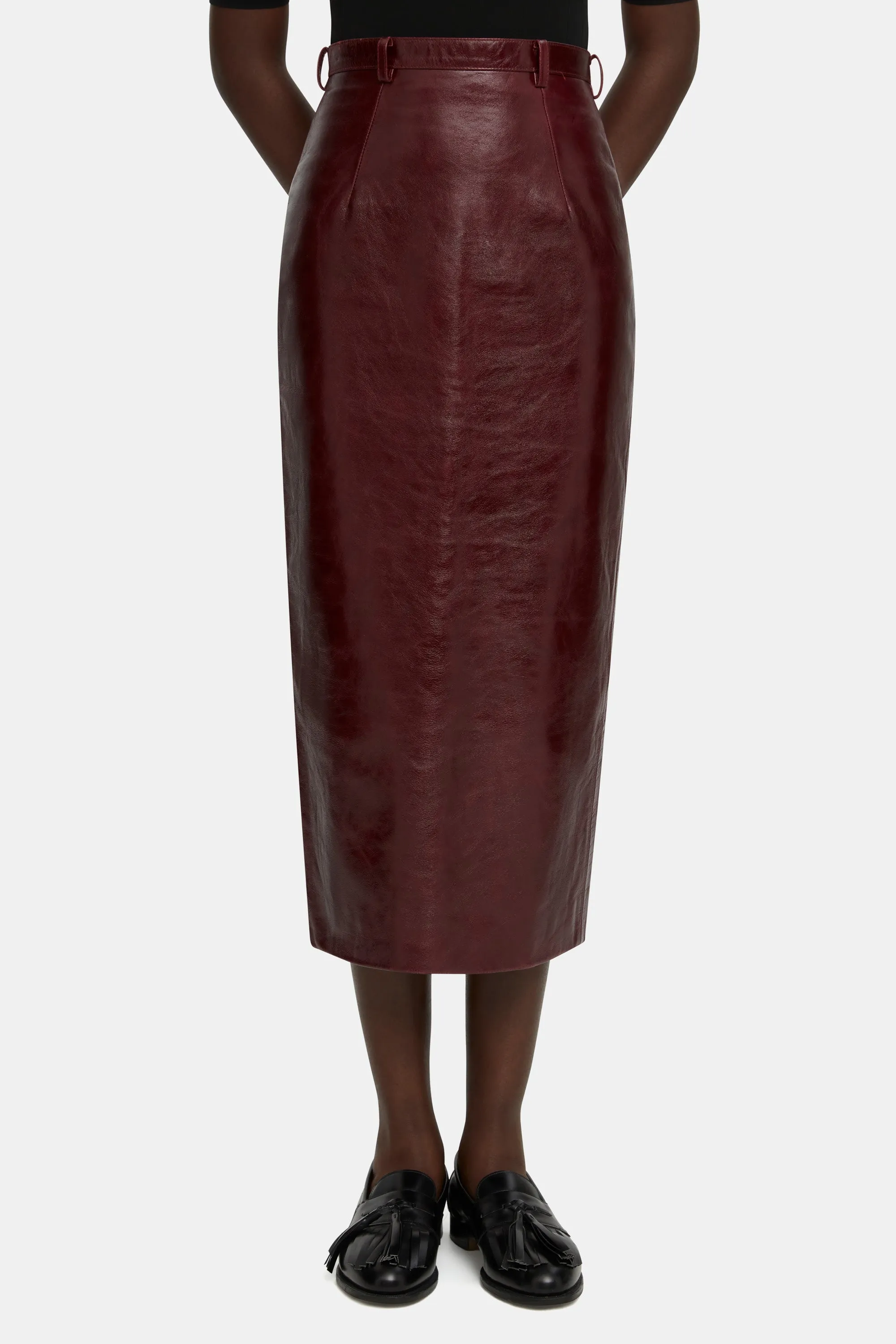 Lorelei Skirt in Oxblood Leather