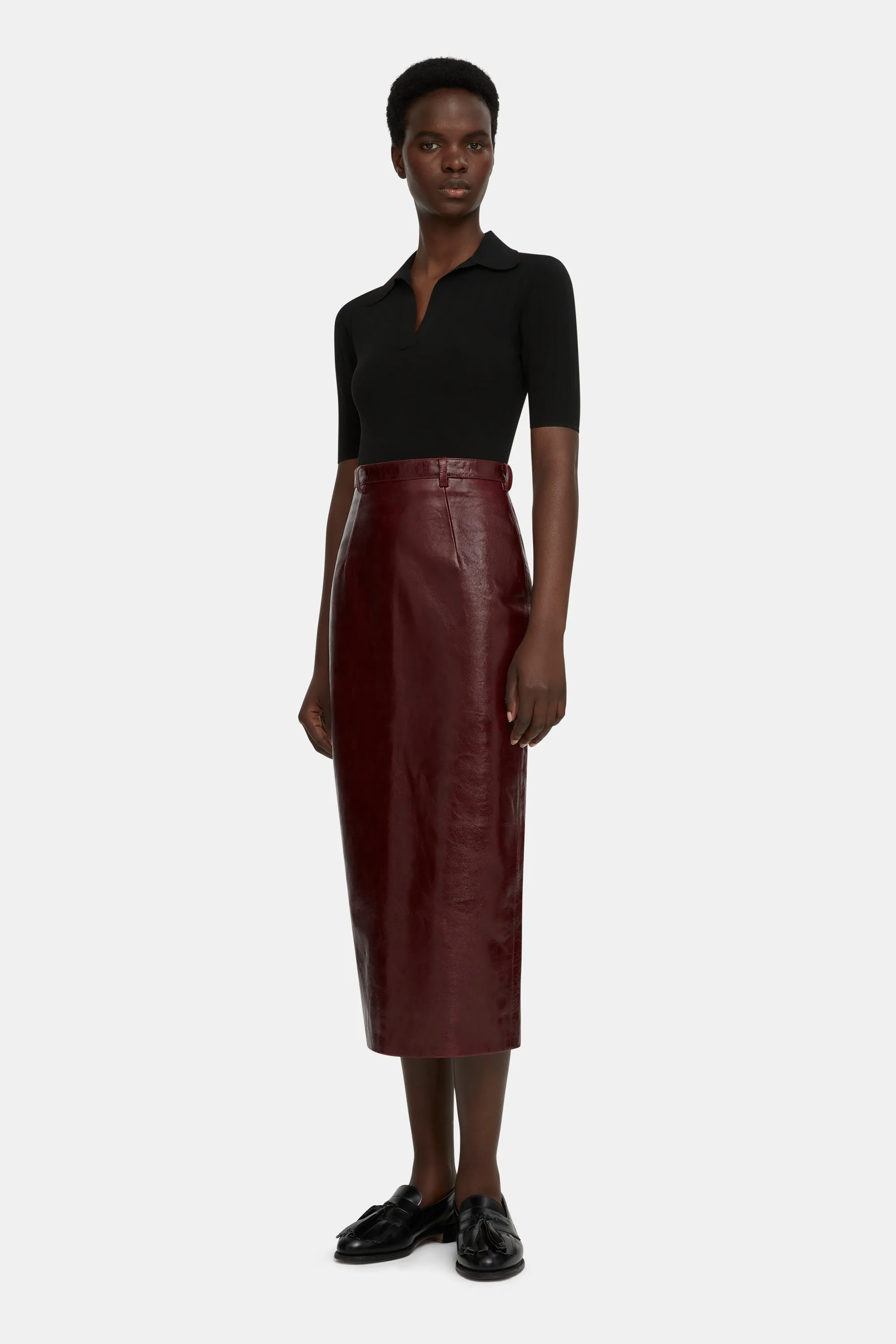 Lorelei Skirt in Oxblood Leather