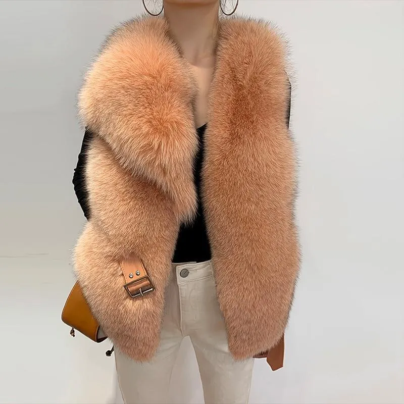 Luxurious Fox Fur Vest â€“ Elegant High Fashion for Winter