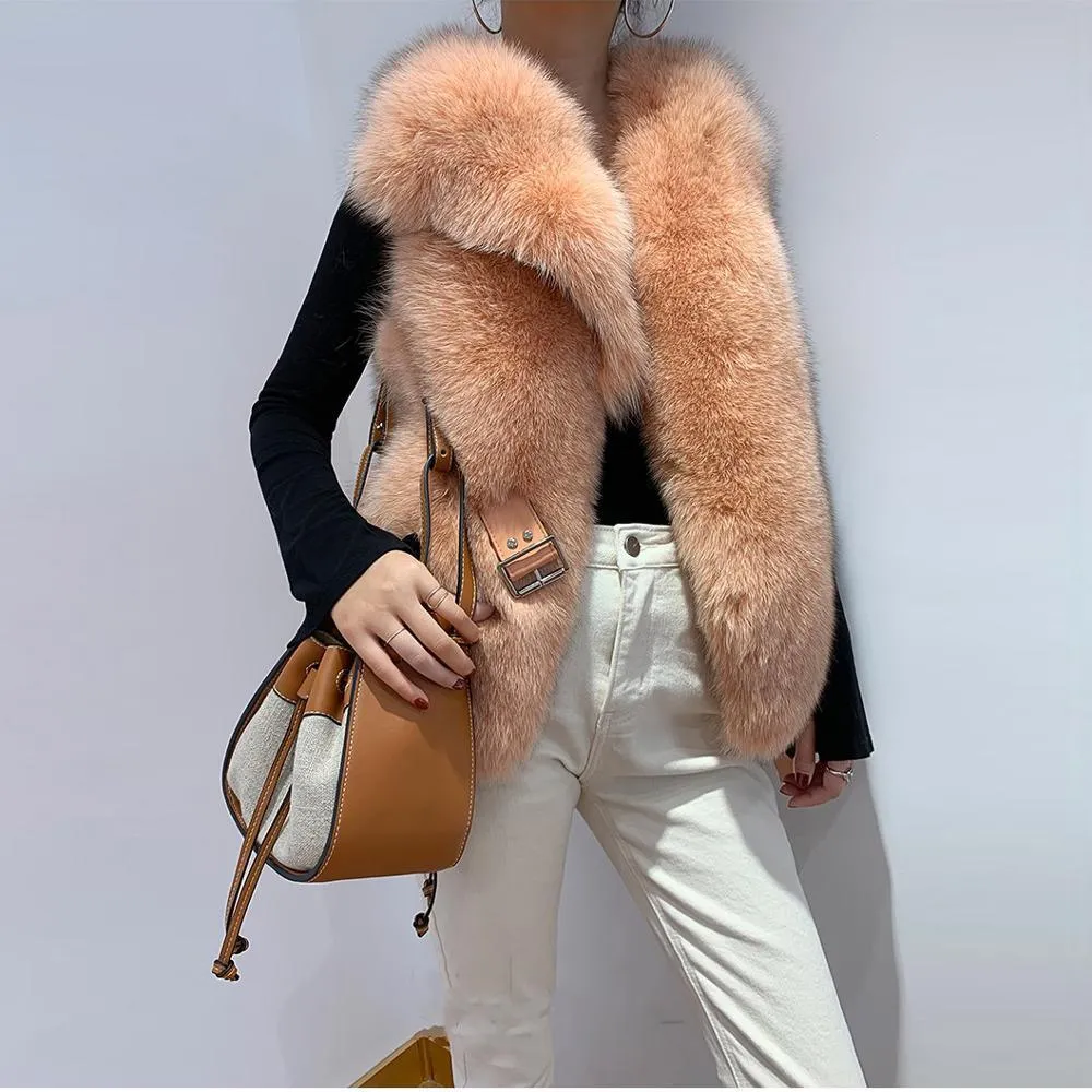 Luxurious Fox Fur Vest â€“ Elegant High Fashion for Winter