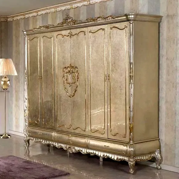 Luxury European Style Hand Carving Wardrobe