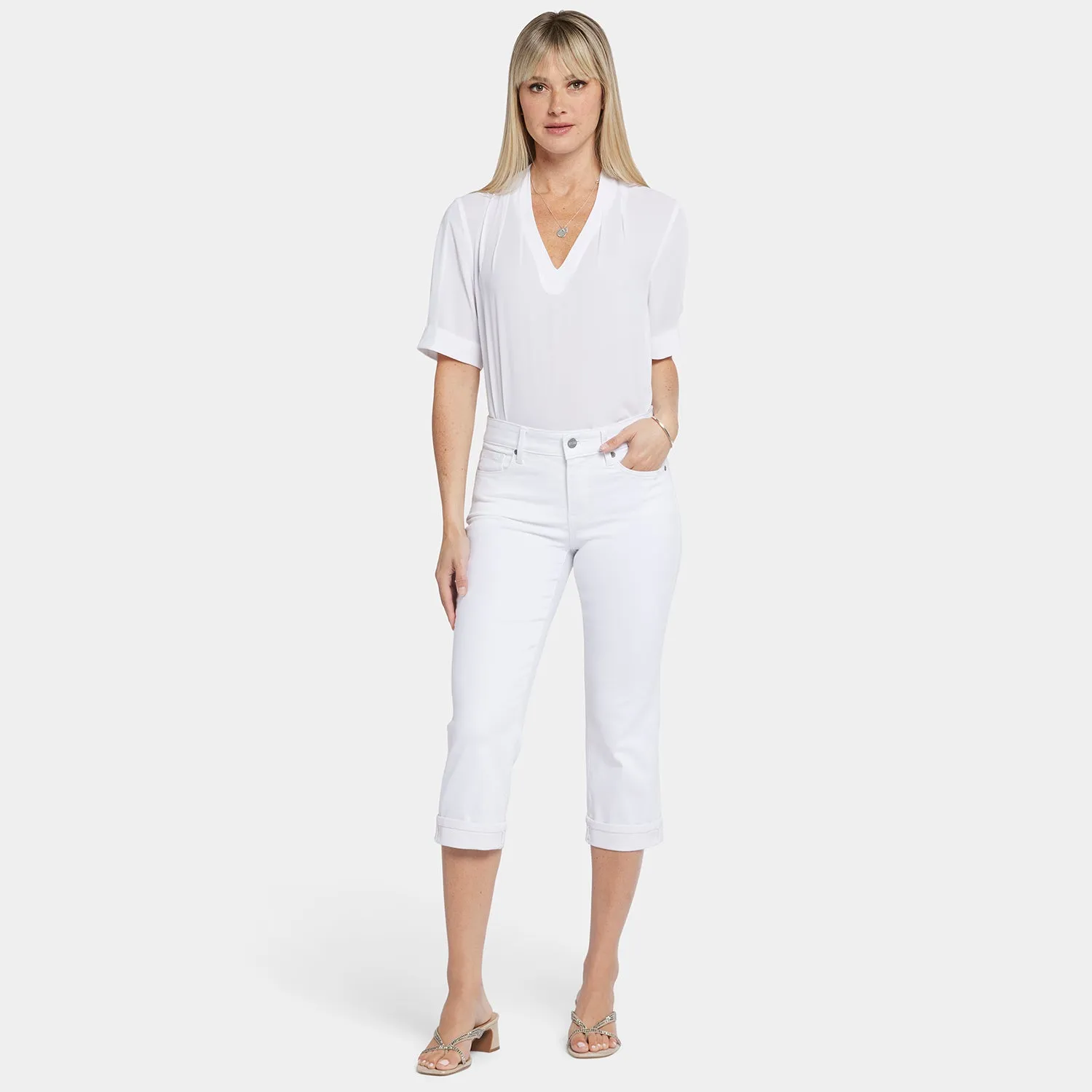 Marilyn Straight Crop Jeans - Optic White