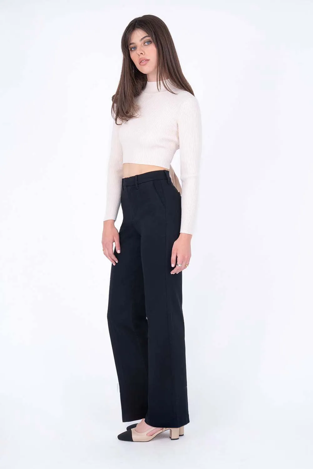 Mary Wide Leg Sateen Trouser