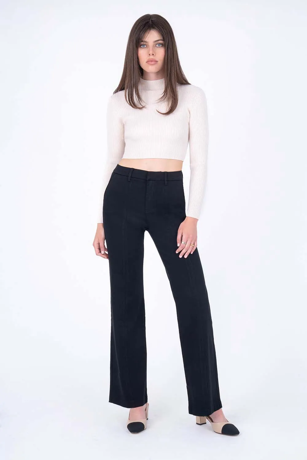 Mary Wide Leg Sateen Trouser