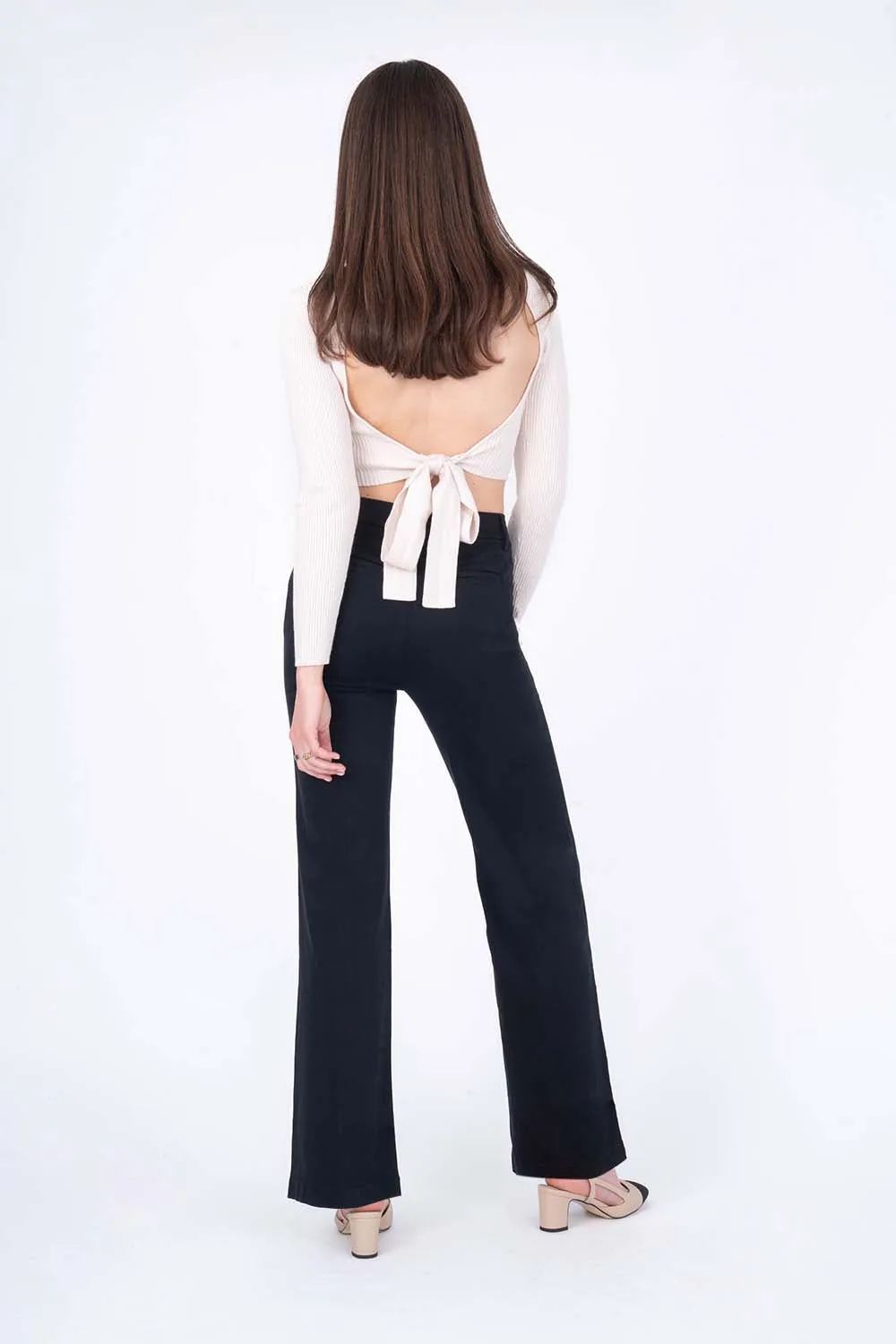 Mary Wide Leg Sateen Trouser