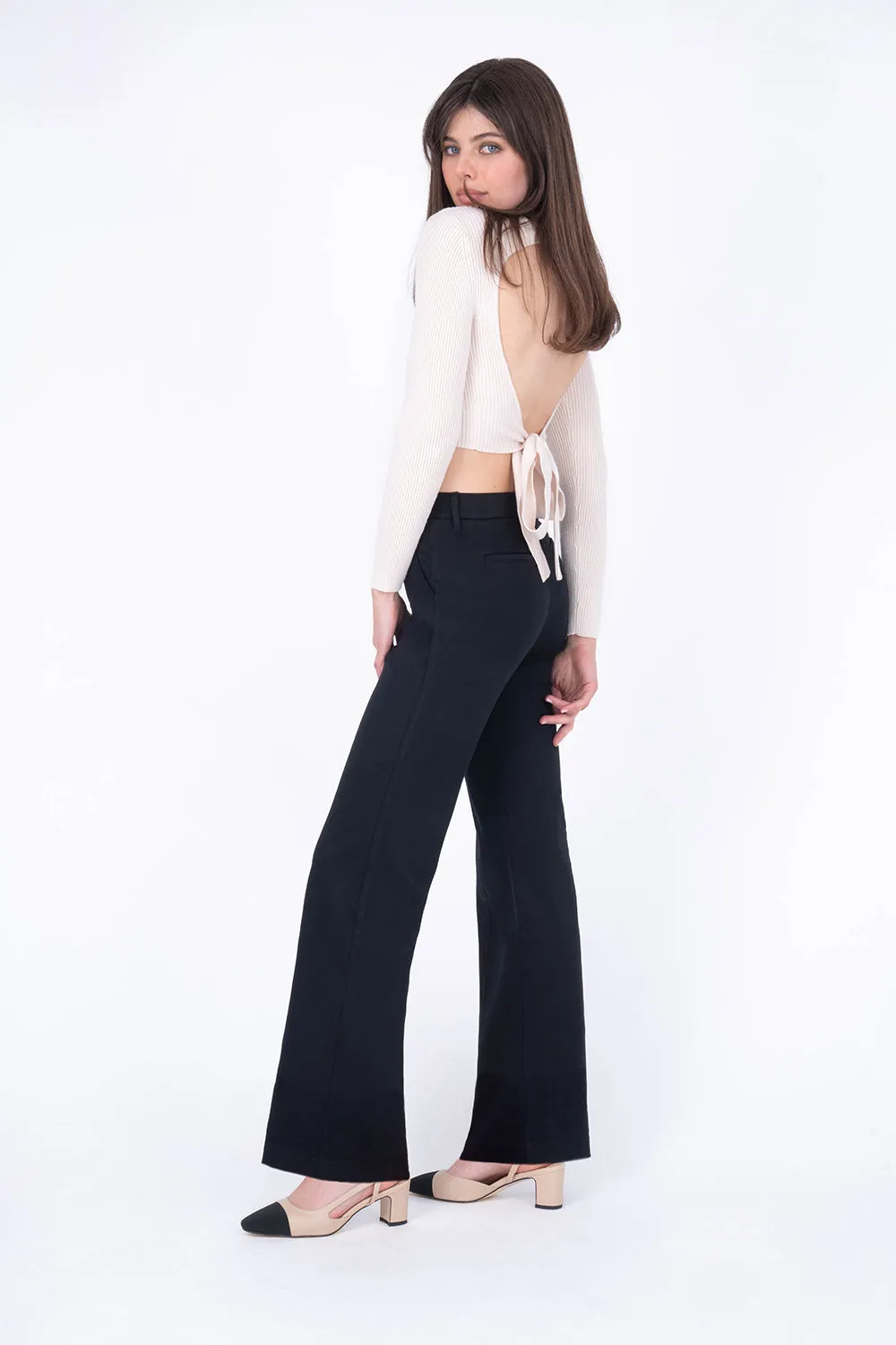 Mary Wide Leg Sateen Trouser