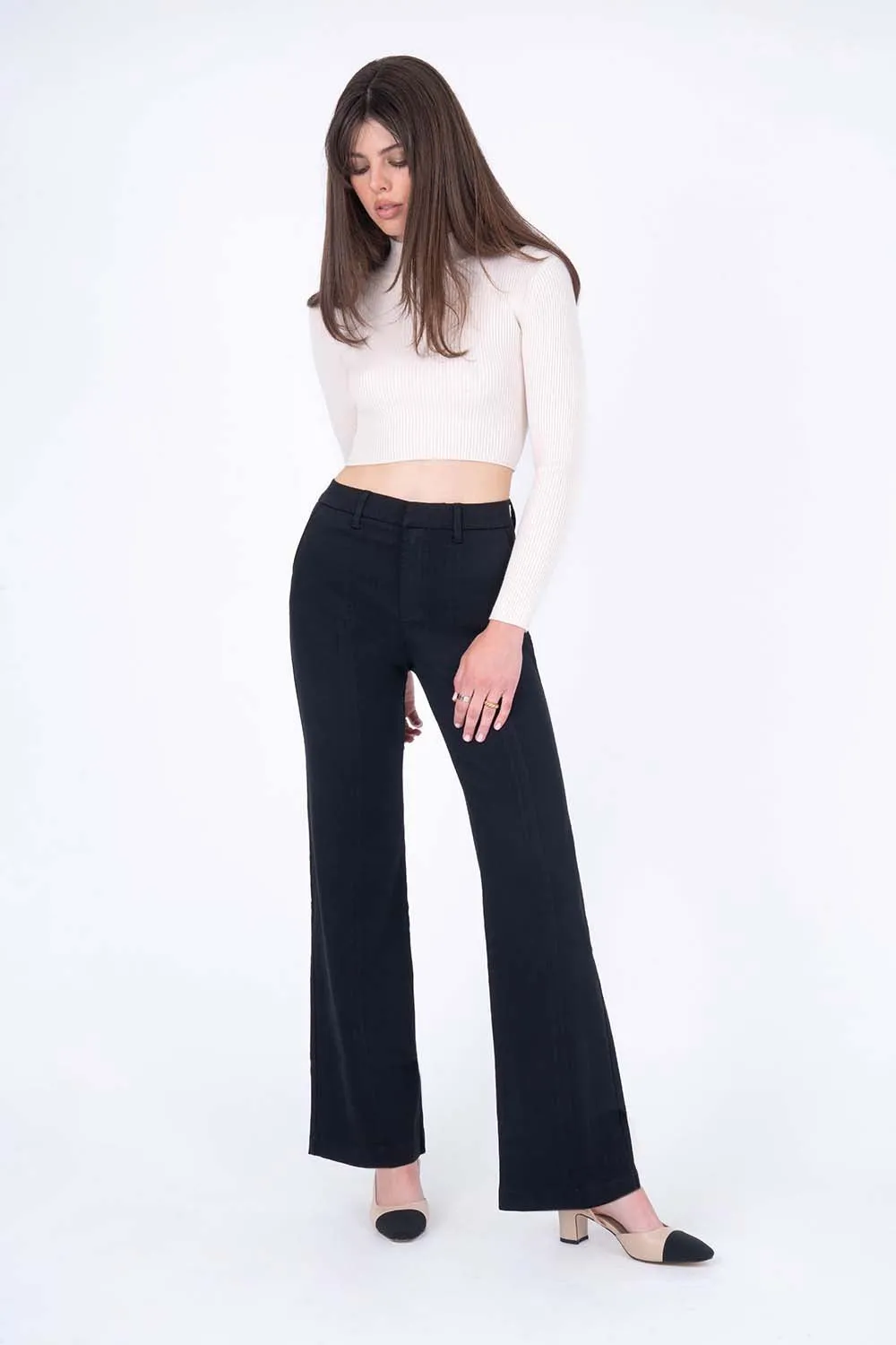 Mary Wide Leg Sateen Trouser