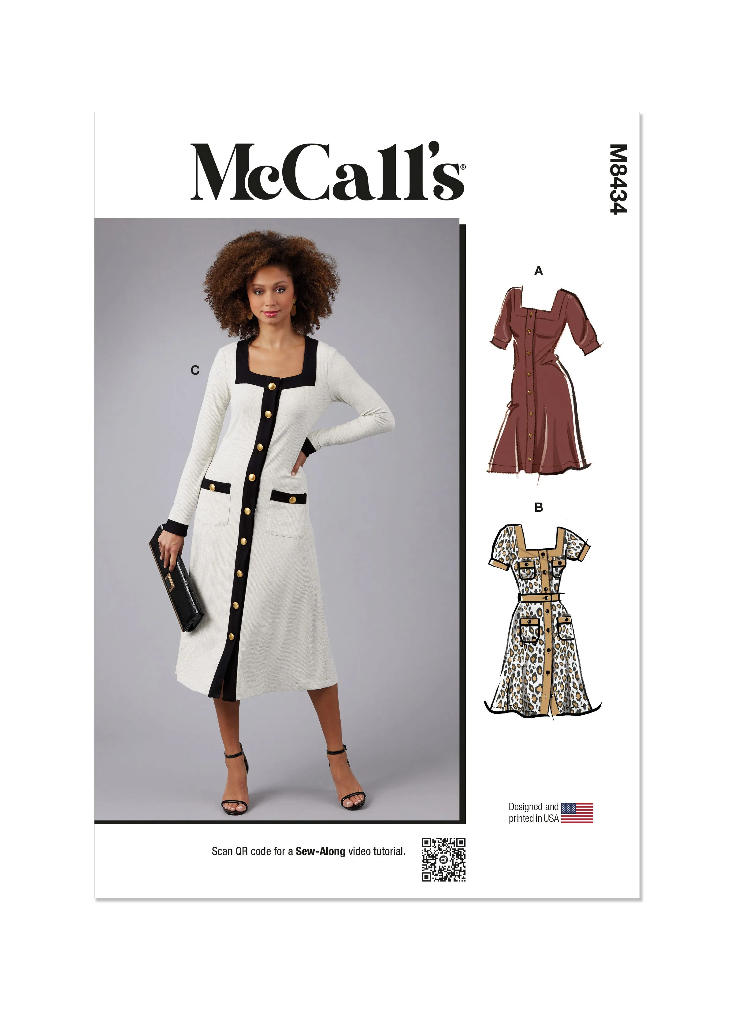 McCall's sewing pattern M8434 Misses' Knit Dresses