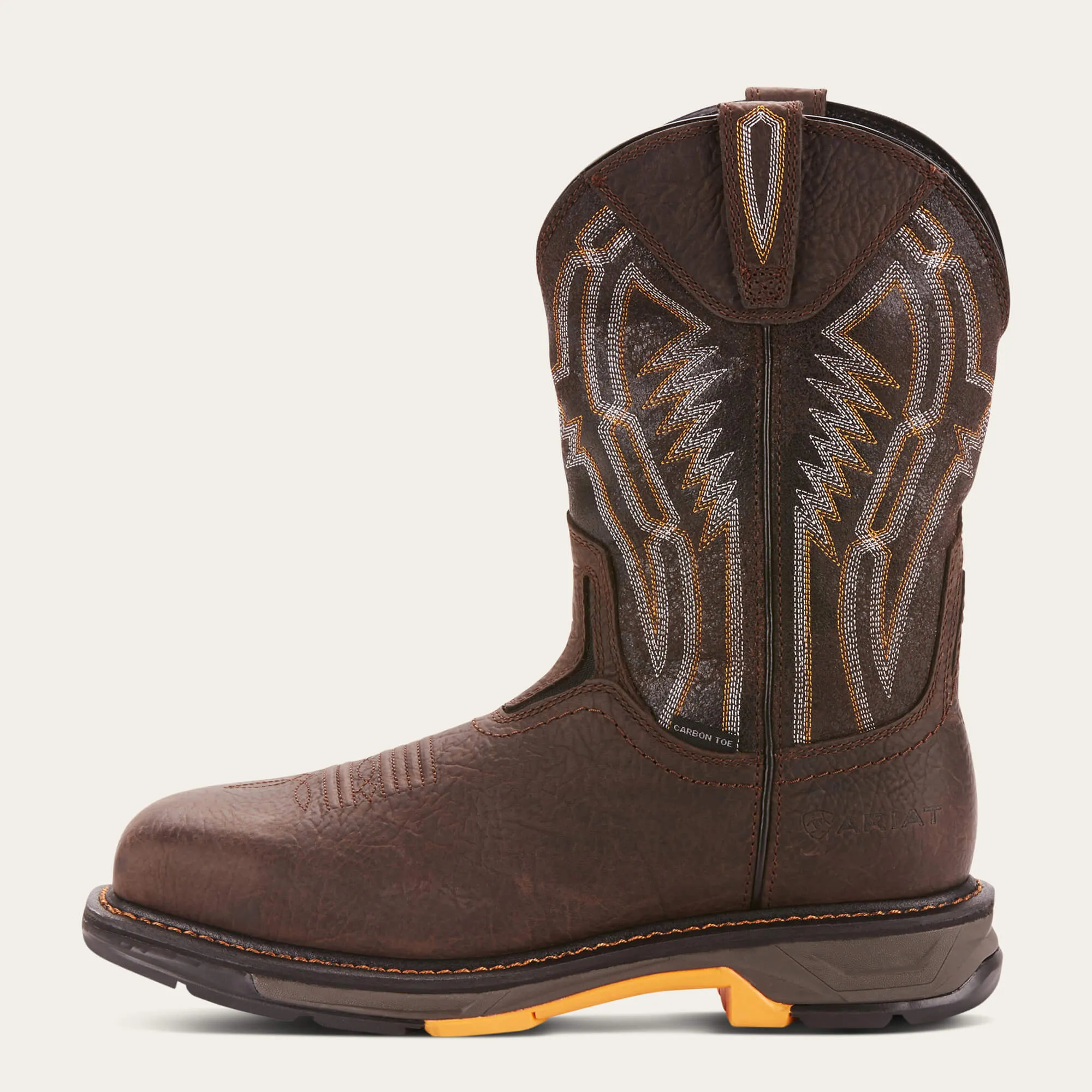 Men's Ariat Bruin Brown, EH, SR, WorkHog XT Dare Square Pull on Western Carbon Toe Boot