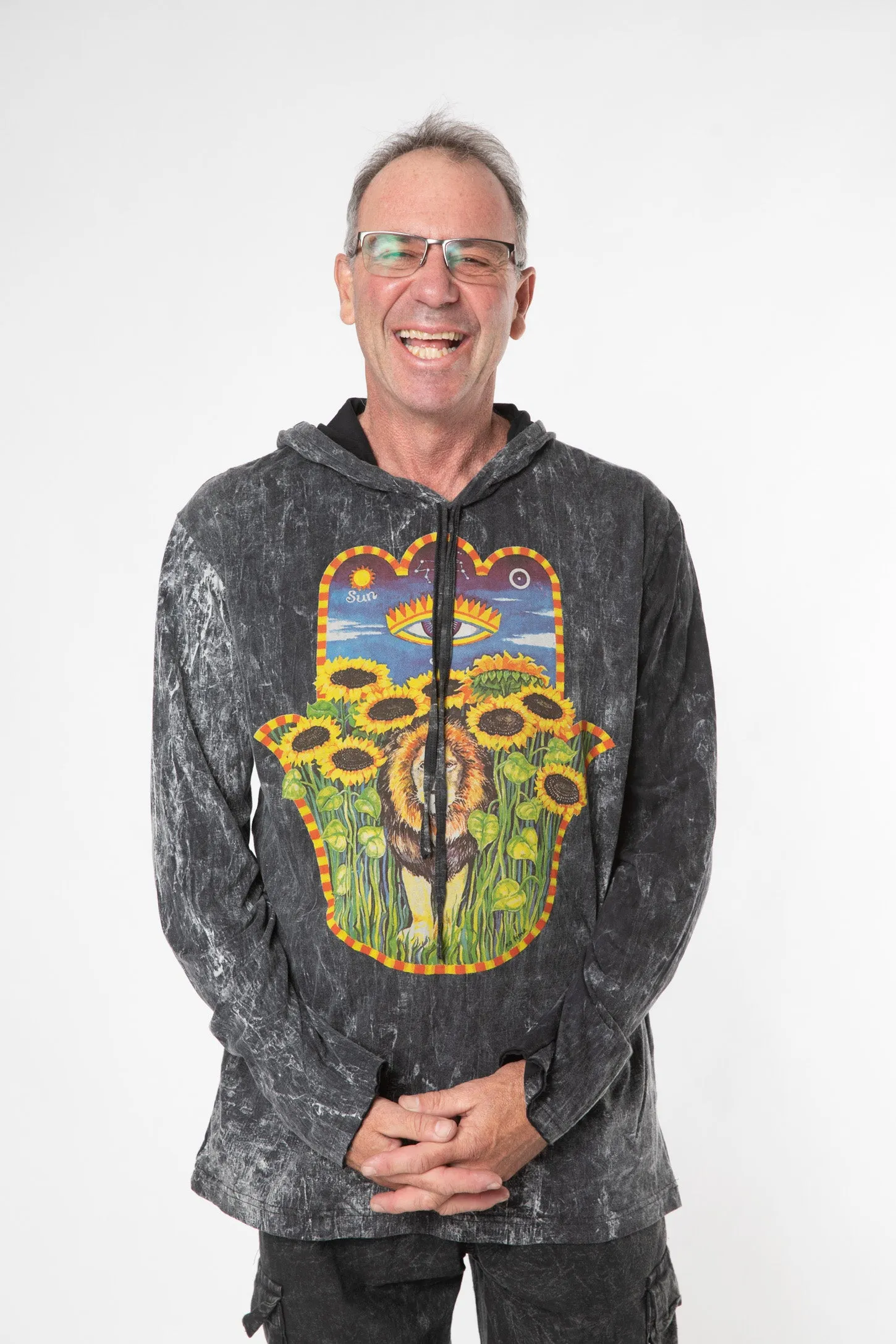 Mexicali Zen Hamsa Graphic Lightweight Hoodie