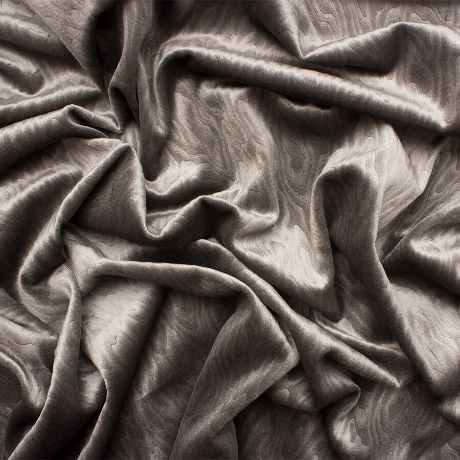 Mid Grey Jacquard Velvet