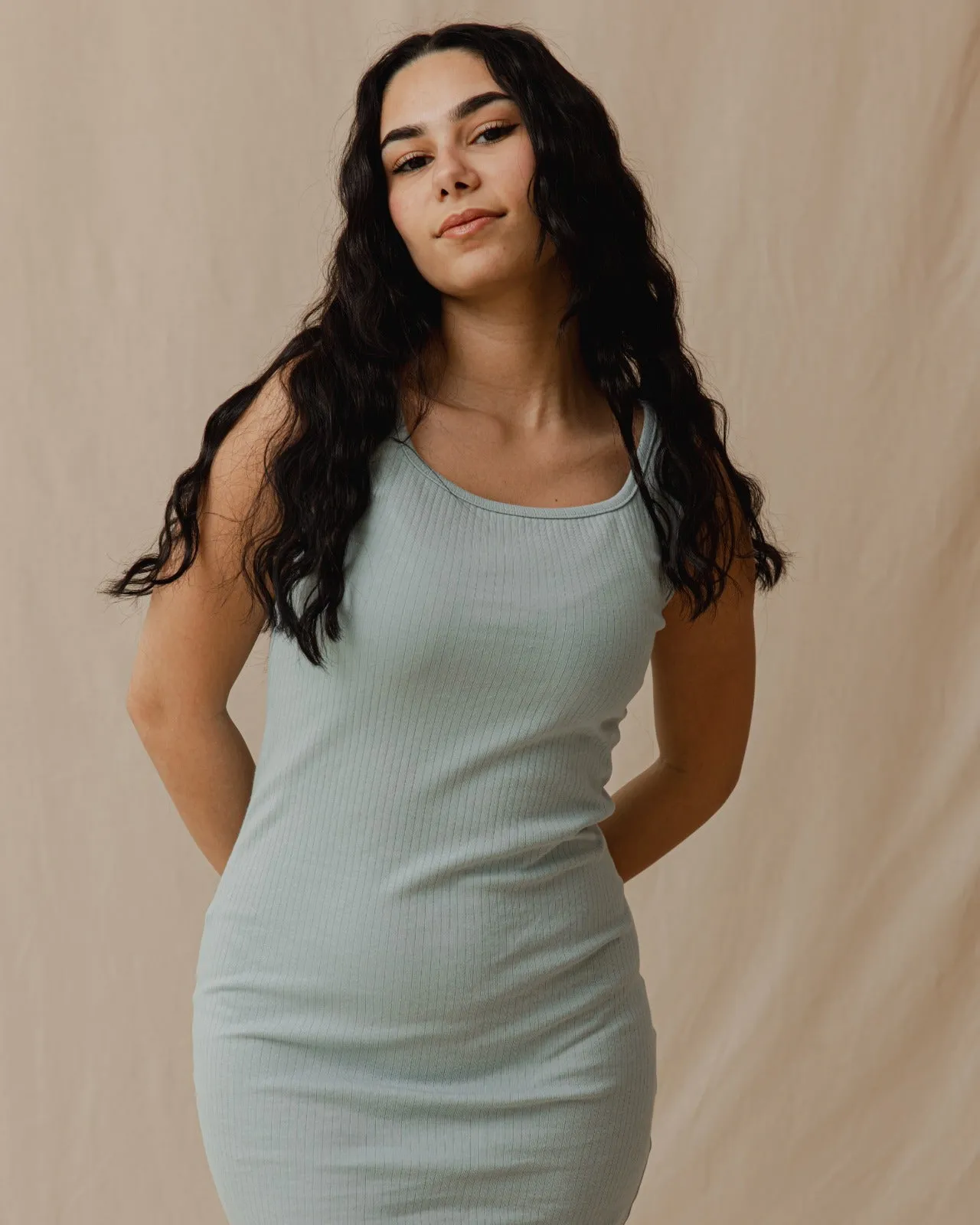 Minimal Ribbed Dress Mint