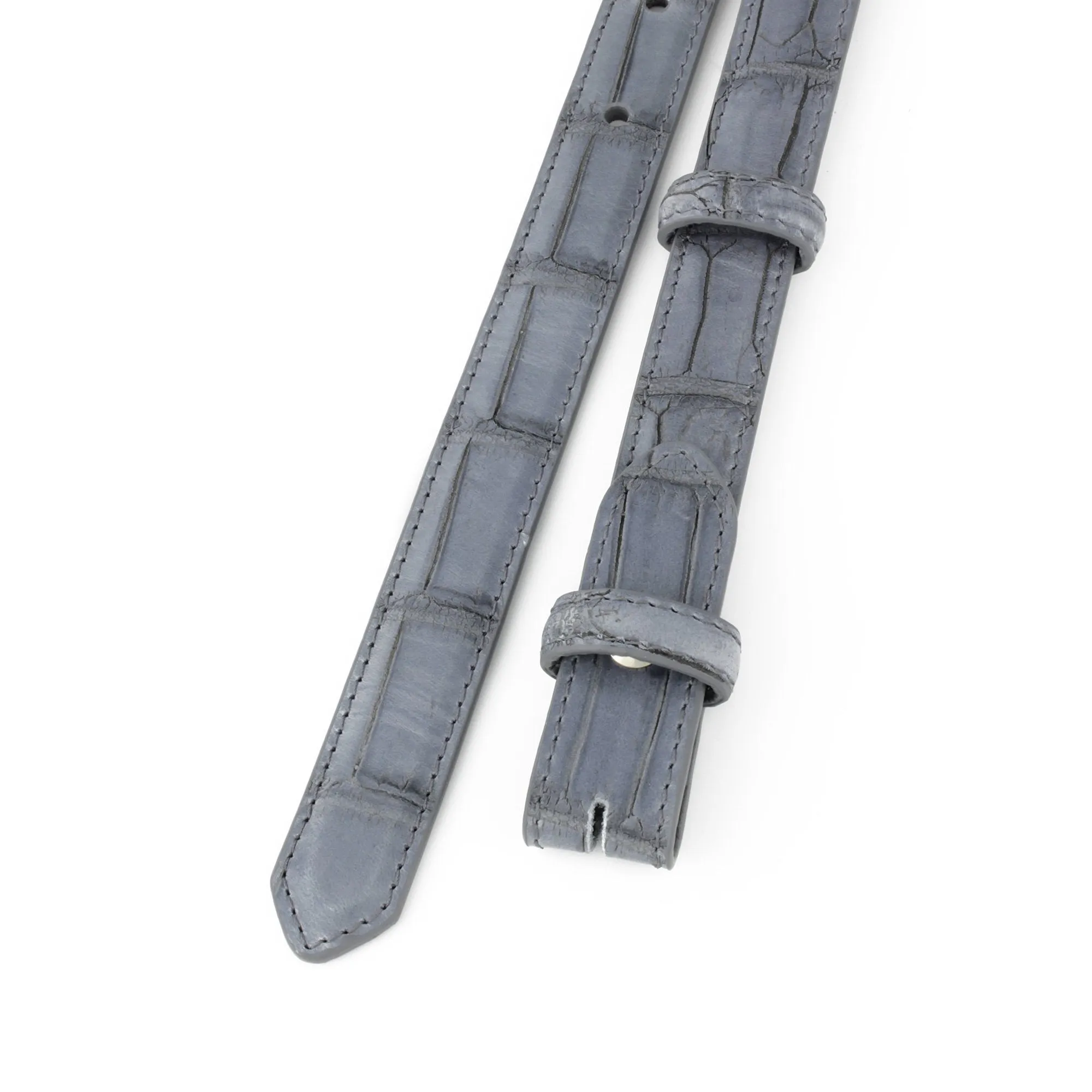 Mock Alligator Tail Skinny Belt Strap