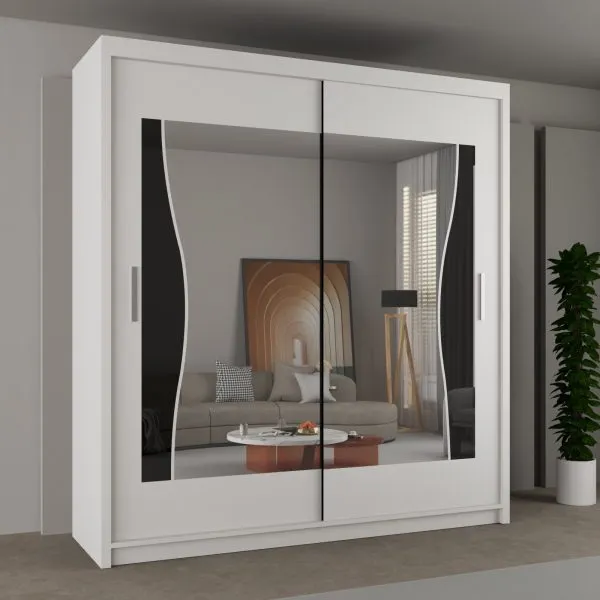 Modern Bedroom Nova Double Mirror Door Sliding Wardrobe