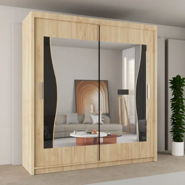 Modern Bedroom Nova Double Mirror Door Sliding Wardrobe