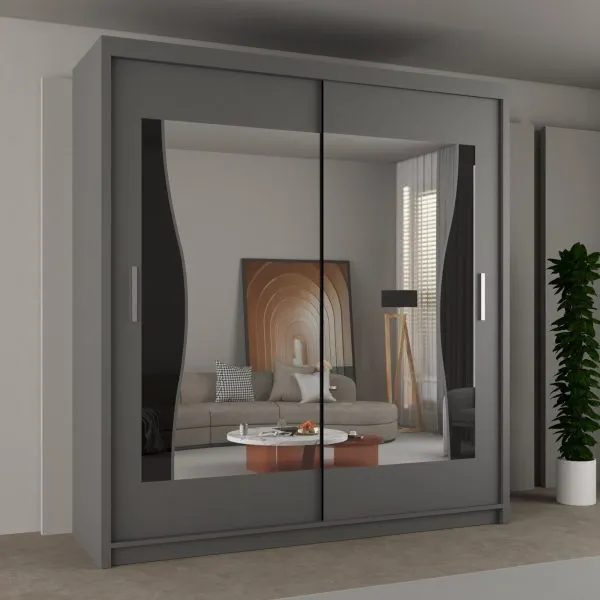 Modern Bedroom Nova Double Mirror Door Sliding Wardrobe