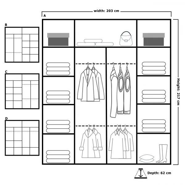 Modern Bedroom Nova Double Mirror Door Sliding Wardrobe