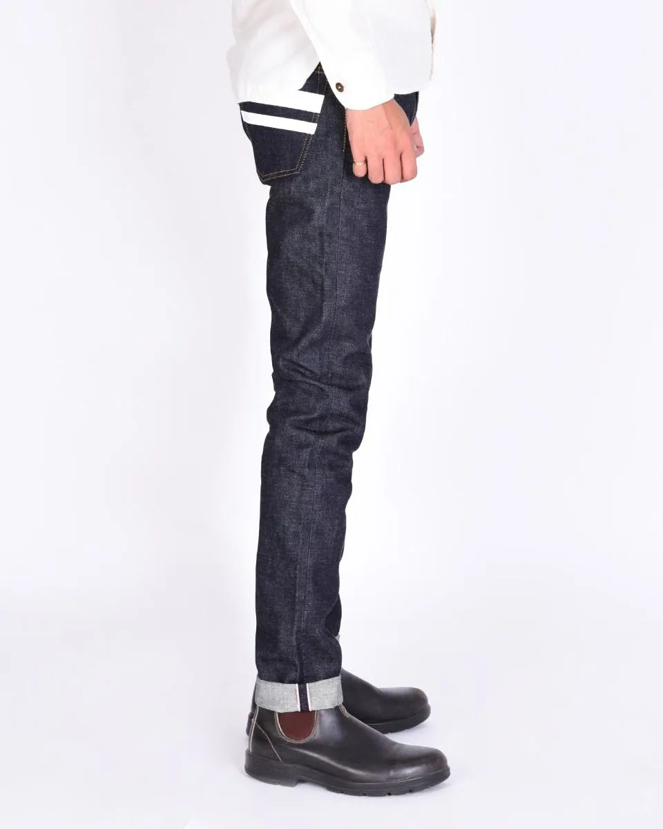 Momotaro 0306-SP Tight Tapered Mens Jeans - 15.7oz Zimbabwe Cotton Selvedge Denim / Indigo-GTB Stripe