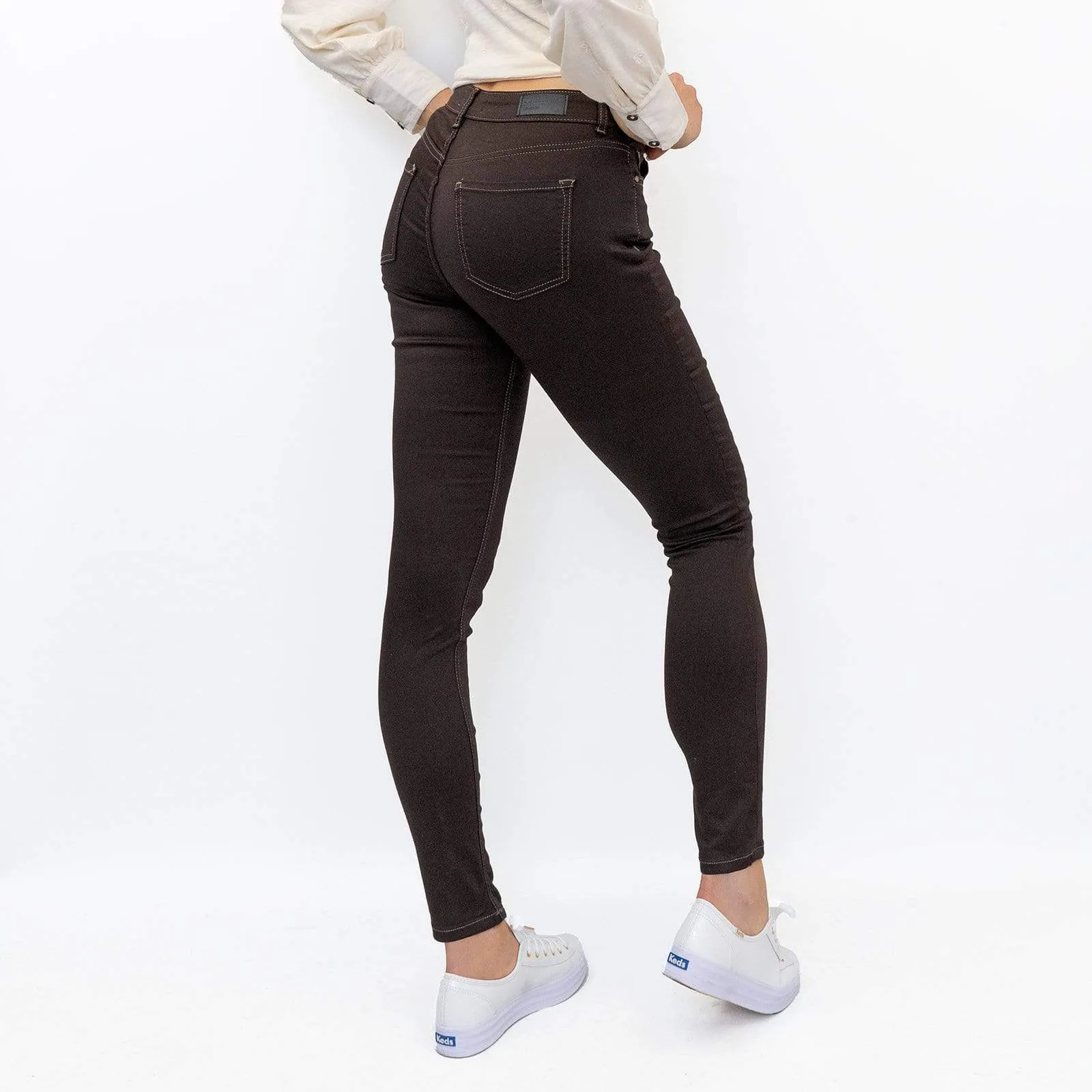 Monsoon High Waist Stretch Skinny Leg Brown Jeans