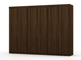 Mulberry 2.0 Modern 3 Sectional Wardrobe Closet with 6 Drawers - Set of 3 in Brown