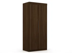 Mulberry 2.0 Sectional Modern Armoire Wardrobe Closet with 2 Drawers in Brown