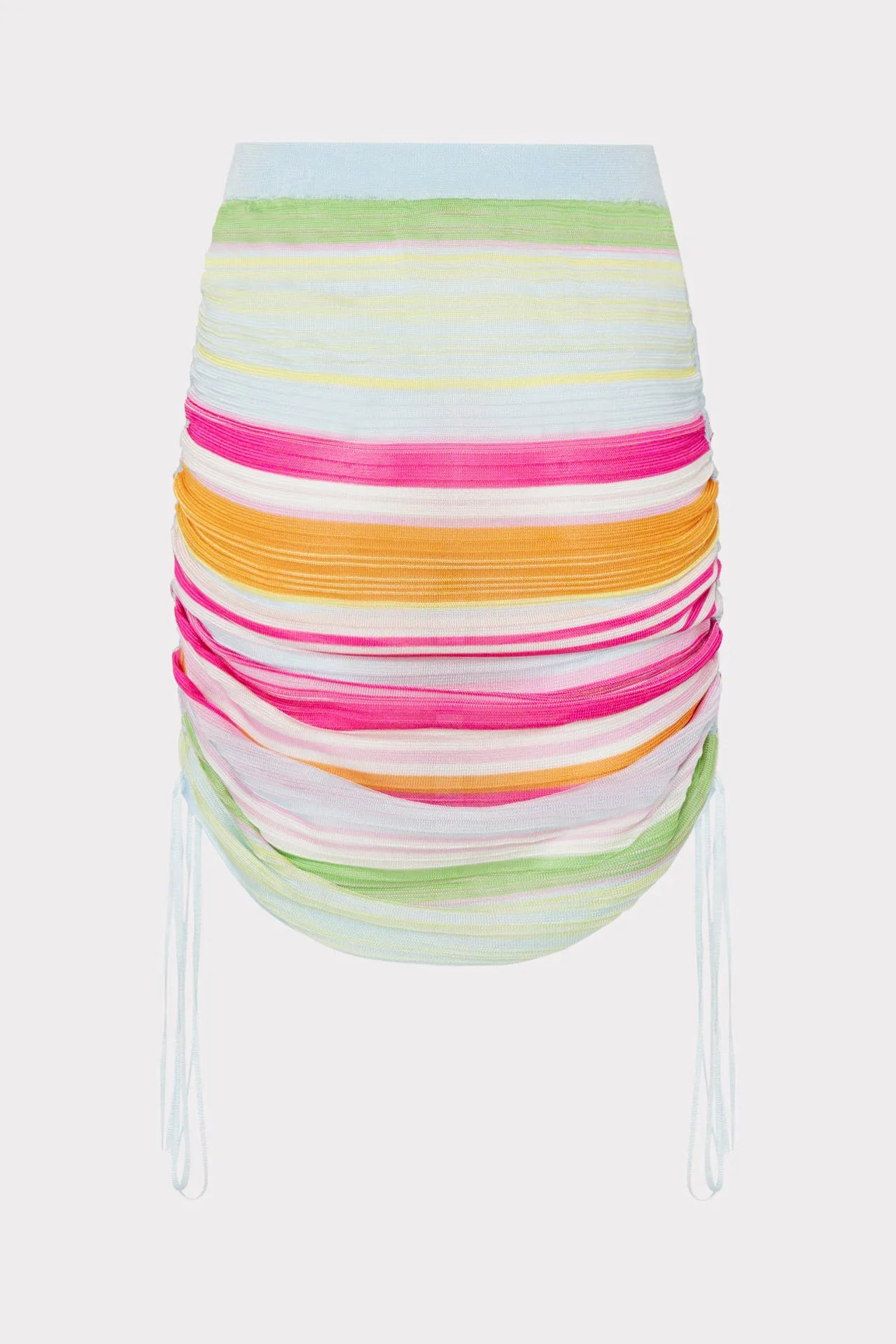 Multi Stripe Ruched Skirt