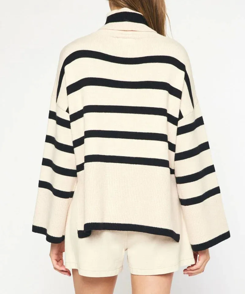 Natural And Black Stripe Sweater