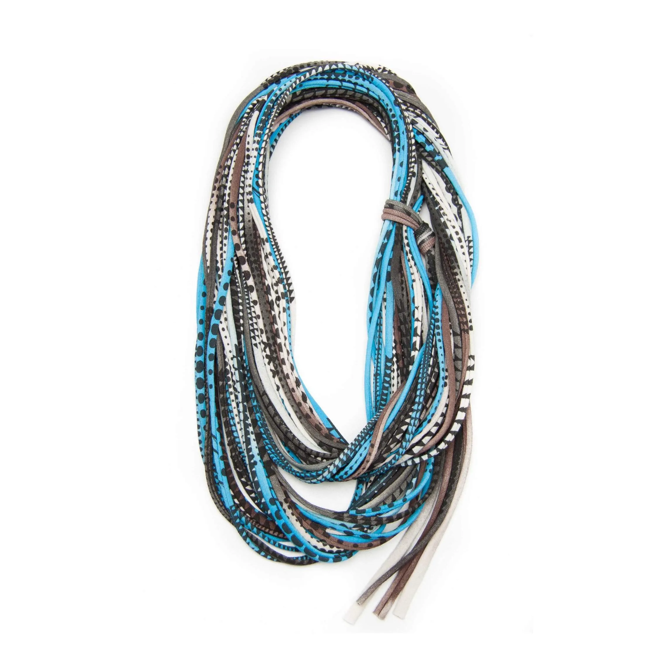 Necklush Infinity Scarf / Caribbean Blue Brown & Black/ Unisex