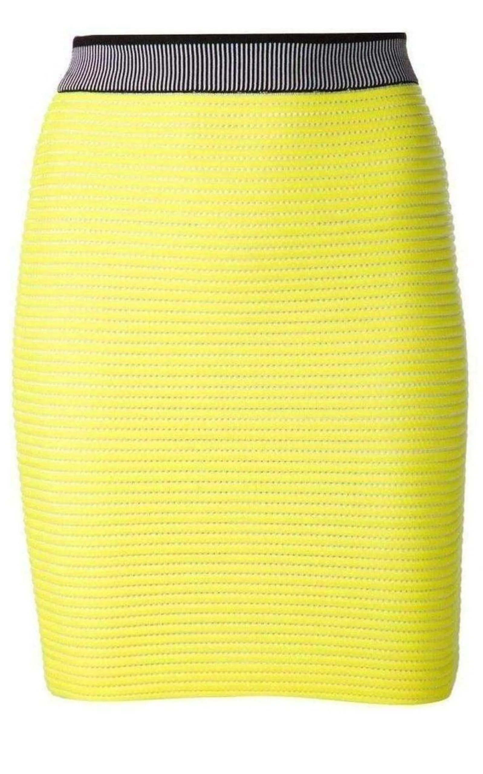 Neon-Yellow Cycling Pencil Skirt