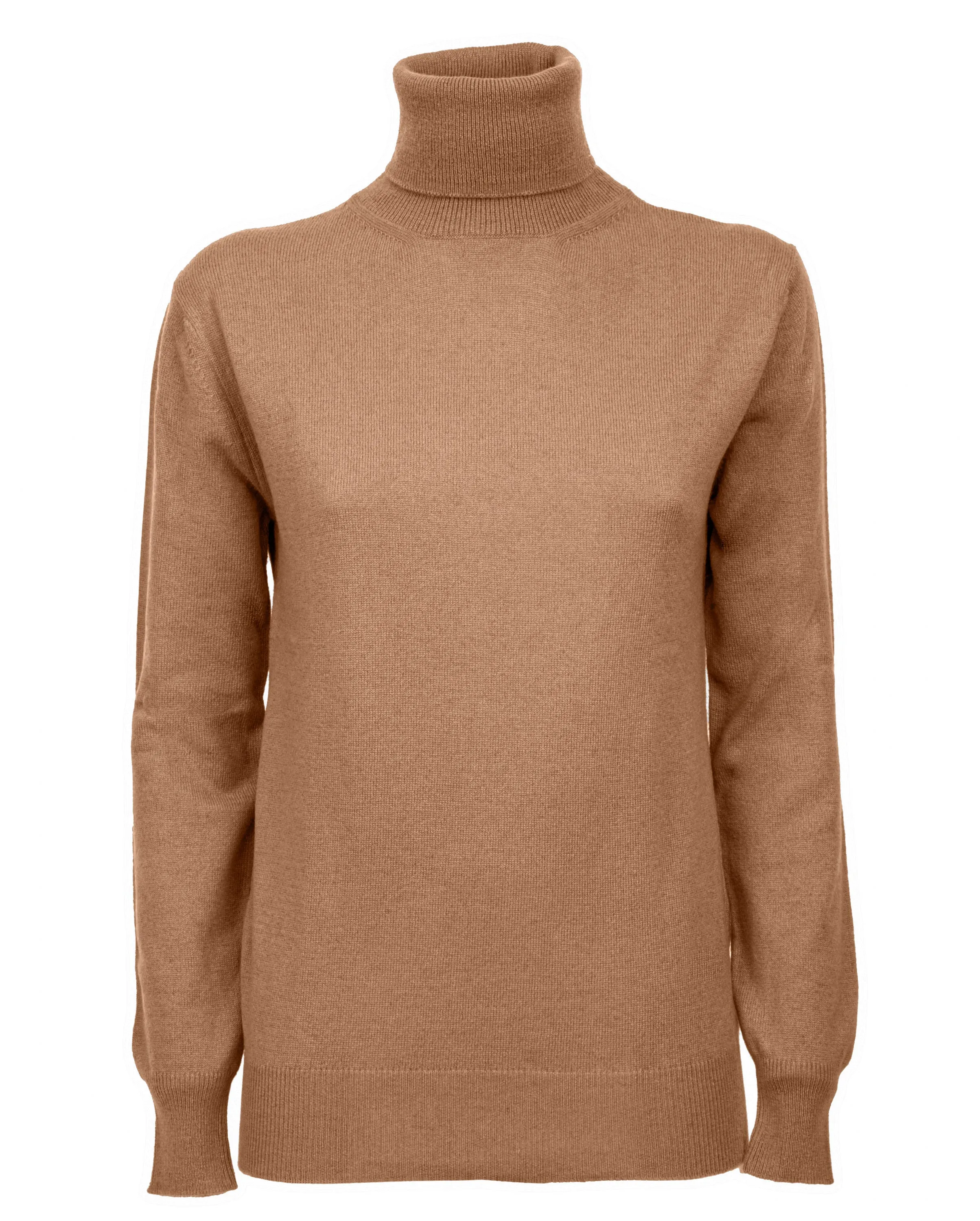 NEW FALL 24 - Women's Pure Cashmere Turtleneck Sweater Camel