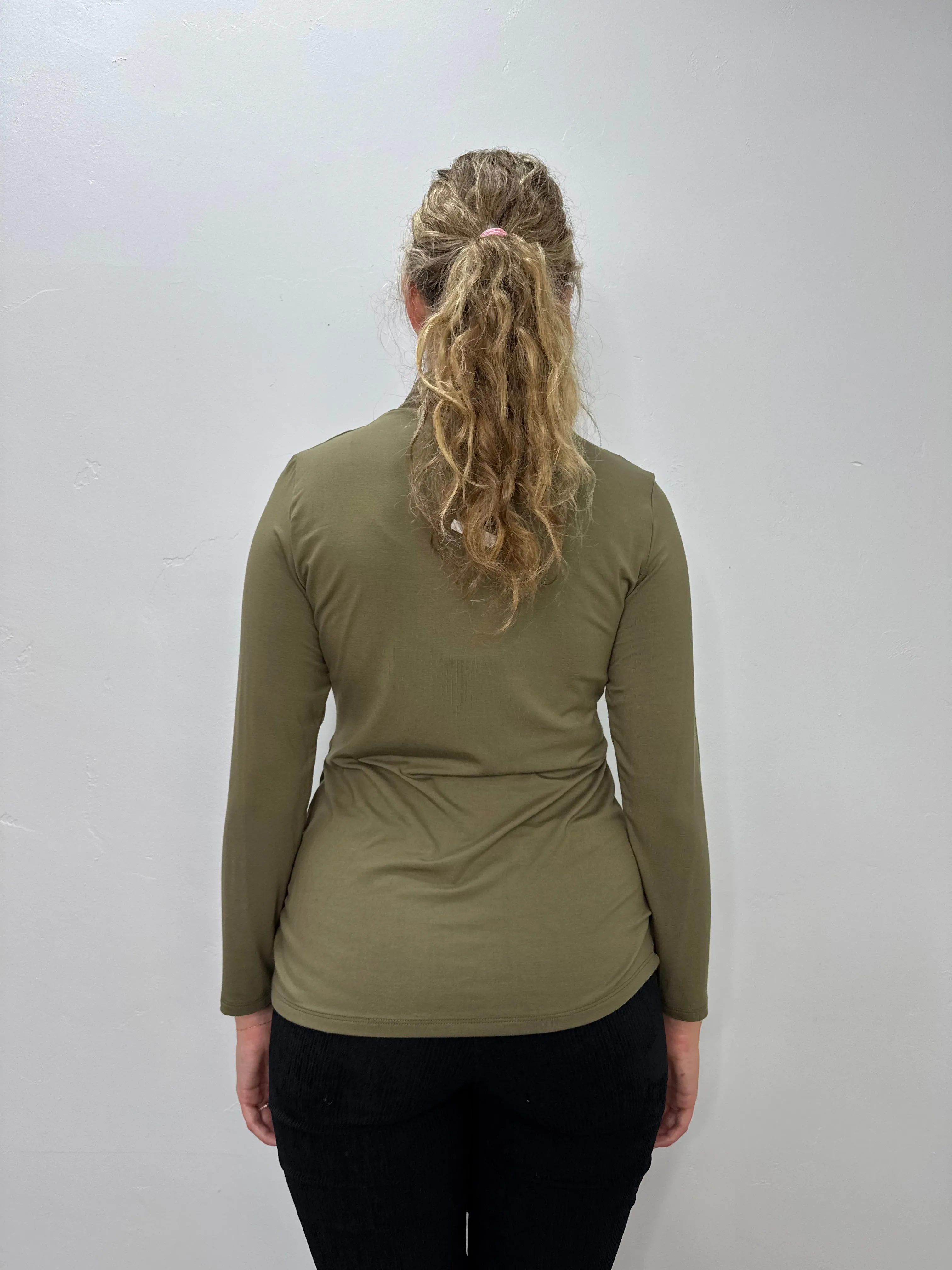 Olive Long Sleeve Bamboo Turtle Neck