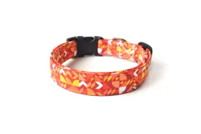 Orange Geometric Shapes Dog Collar