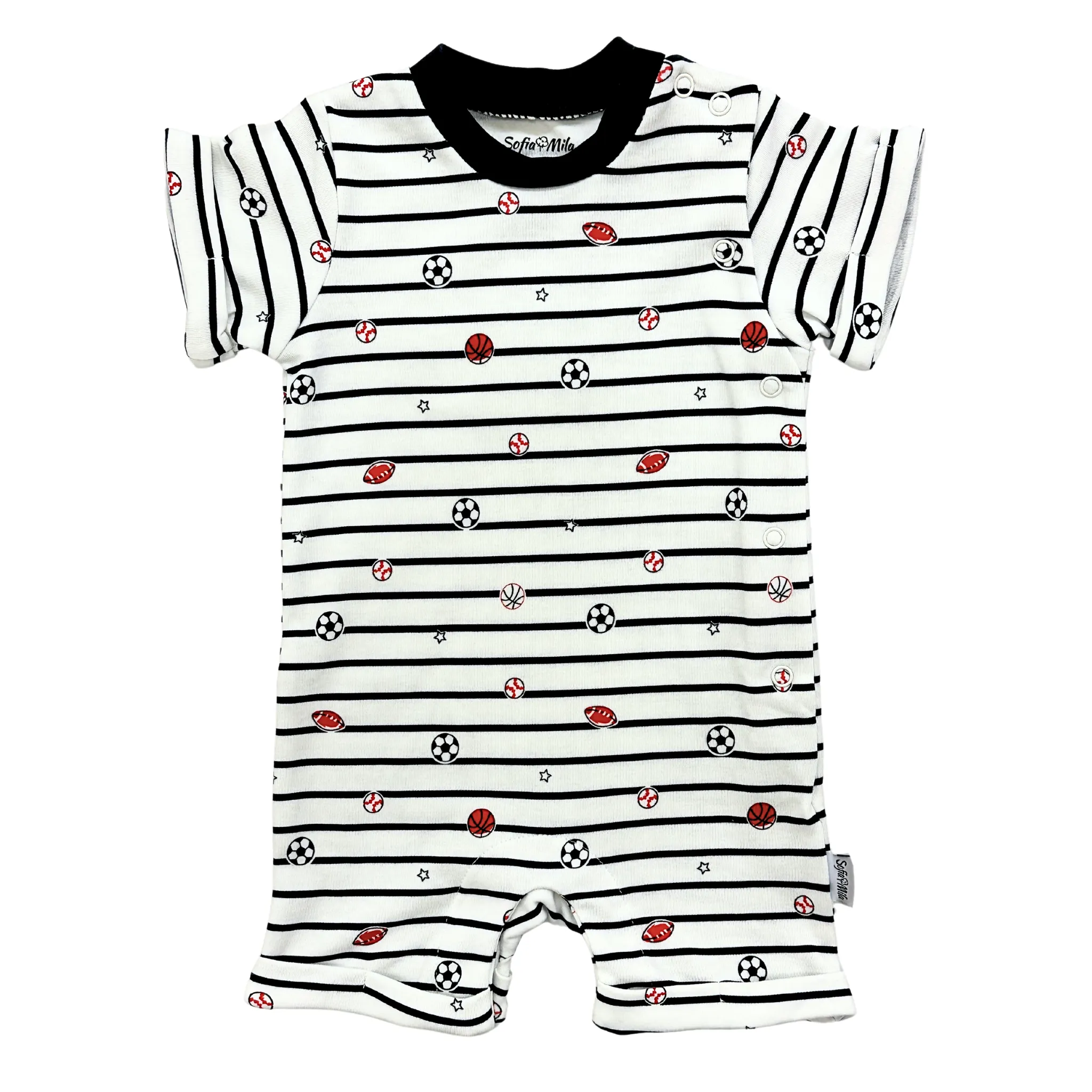 Organic Cotton Short Sleeve One-Piece Sports Print