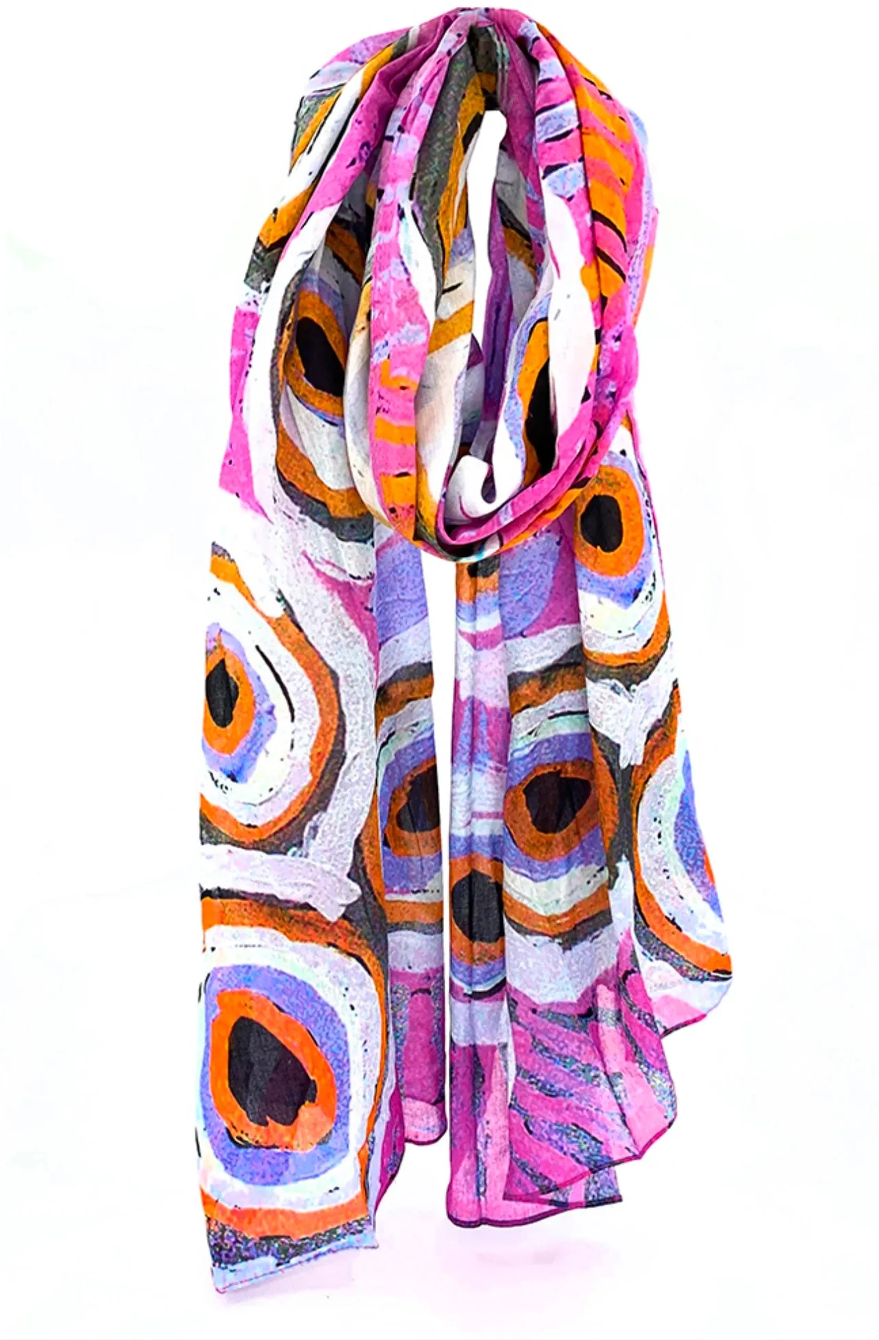 Organic Cotton Summer Scarf - Murdie Nampijinpa Morris - Pink