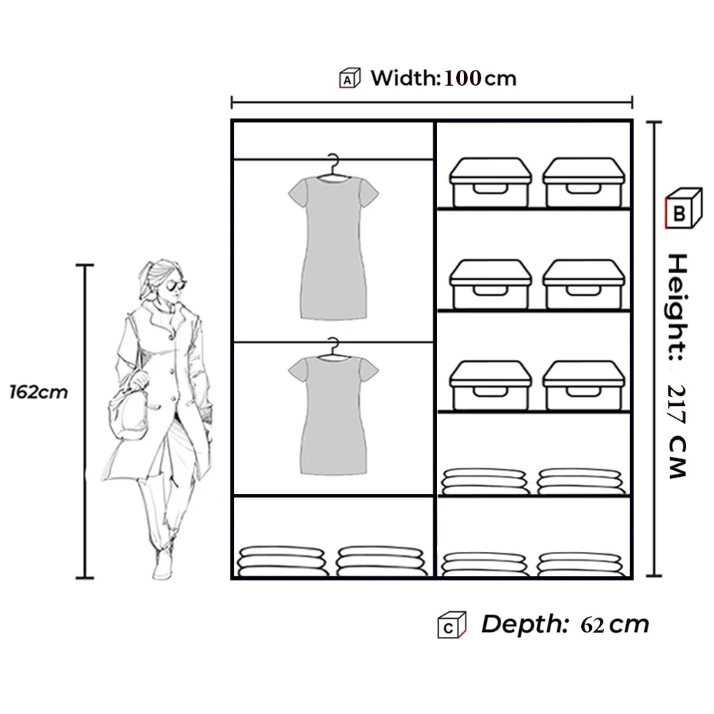 Orion Modern Sliding Mirror Door Wardrobe