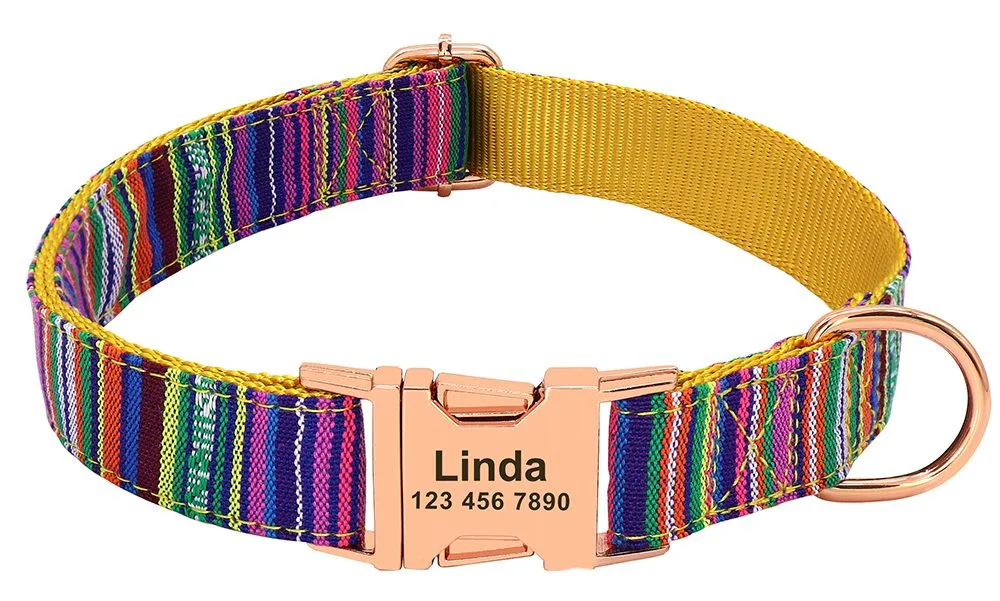 Personalized Pattern Print Nylon Dog Collar