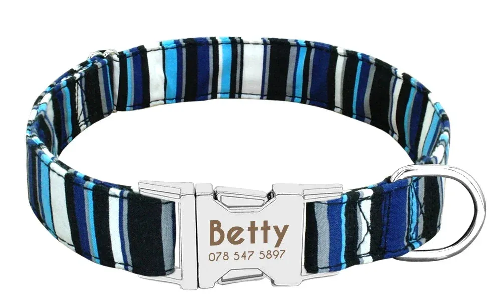 Personalized Pattern Print Nylon Dog Collar