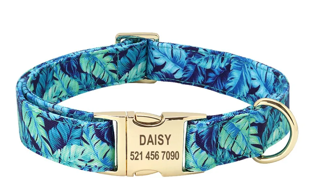 Personalized Pattern Print Nylon Dog Collar