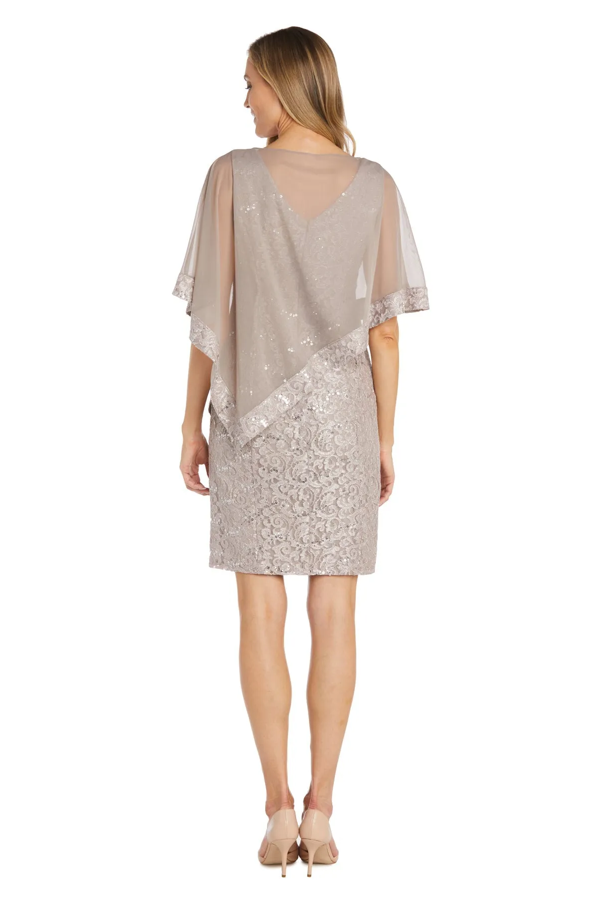 Petite Women Unique Asymmetrical Lace Poncho Dress - Cocktail Dress