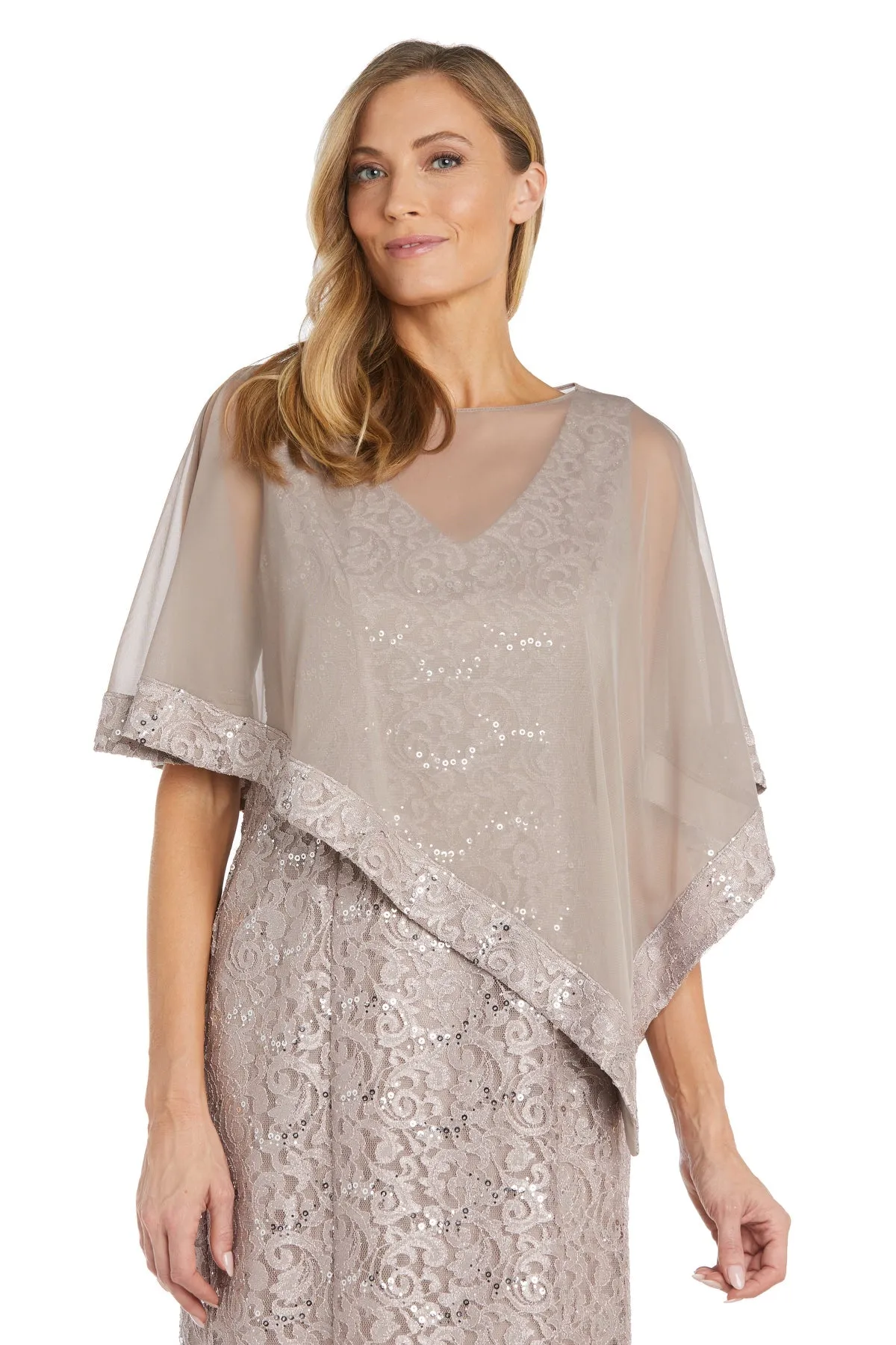 Petite Women Unique Asymmetrical Lace Poncho Dress - Cocktail Dress