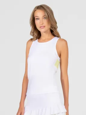 Phoebe Tennis & Active Tank - White/Zest