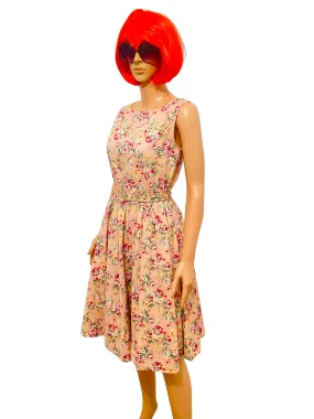 Pink 1950s Floral Tea Dress