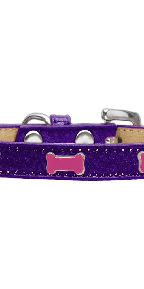 Pink Bone Widget Dog Collar Purple Ice Cream Size 18